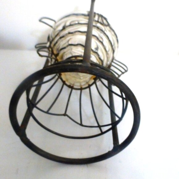 BNF - 10" Metal Caged GLASS FISH Vase or Candle Holder Fishing Nautical - Picture 4 of 5